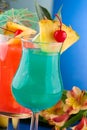 Most popular cocktails series - Blue Hawaiian and Royalty Free Stock Photo