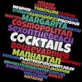 Most popular cocktails word cloud Royalty Free Stock Photo