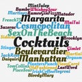 Most popular cocktails word cloud Royalty Free Stock Photo