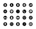 20 most popular cryptocurrency logo set. Royalty Free Stock Photo