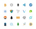 20 most popular cryptocurrency logo set. Royalty Free Stock Photo