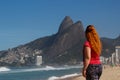 The most popular and famous beach of Brazil and Rio de Janeiro - Ipanema and Copacobana, relaxing on the beach among the rocks, Royalty Free Stock Photo