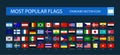 Most Popular flags flat icon isolated on black background