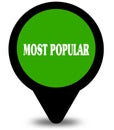 MOST POPULAR on green location pointer graphic
