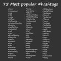 Most popular hashtags in hand drawn style. Royalty Free Stock Photo