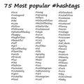 Most popular hashtags in hand drawn style. Royalty Free Stock Photo