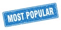 most popular sign. most popular grunge stamp. Royalty Free Stock Photo