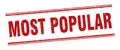 most popular stamp. most popular square grunge sign. Royalty Free Stock Photo
