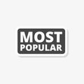 Most Popular sticker, simple vector icon