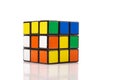 Rubik`s cube isolated on the white background