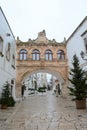 most populare places aound the White city, Ostuni at daytime off season on a rainy day