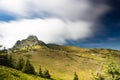 Most scenic mountain from Romania, Ciucas mountains in summer mist Royalty Free Stock Photo