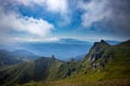 Most scenic mountain from Romania, Ciucas mountains in summer mist Royalty Free Stock Photo