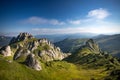 Most scenic mountain from Romania, Ciucas mountains in summer mist Royalty Free Stock Photo