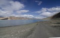 The most scenic Pangong Tso or lake in the altitude of 4500 meters in the union territory of Ladakh Royalty Free Stock Photo