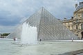 The most stunning work of art, pyramid in Louvre, Paris, France Royalty Free Stock Photo