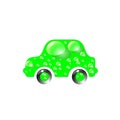 The most top-End toy car green color in drops of water. Car wash design vector abstract modern illustration Royalty Free Stock Photo