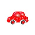 The most top-End toy car red color in drops of water. Car wash design vector abstract modern illustration Royalty Free Stock Photo