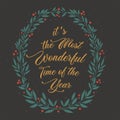 Most wonderful time Christmas greeting card Royalty Free Stock Photo