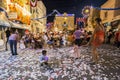 MOSTA, MALTA - 15 AUG. 2016: The Mosta festival at night with celebrating maltese people