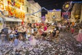 MOSTA, MALTA - 15 AUG. 2016: The Mosta festival at night with celebrating maltese people