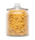 Mostaccioli Pasta in a Glass Apothecary Jar Royalty Free Stock Photo
