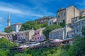 Picturesque street terrace, Mostar, Bosnia and Herzegovina, Europe Royalty Free Stock Photo