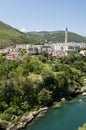 Mostar, Bosnia and Herzegovina, Europe, old city, Neretva, river, rafting, nature, green, skyline, sport, outdoor Royalty Free Stock Photo