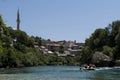 Mostar, Bosnia and Herzegovina, Europe, old city, Neretva, river, rafting, nature, green, skyline, sport, outdoor Royalty Free Stock Photo