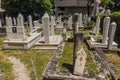 MOSTAR, BOSNIA AND HERZEGOVINA - JUNE 10, 2019: Cemetery at Karadoz Beg Mosque in Mostar. Bosnia and Herzegovi Royalty Free Stock Photo