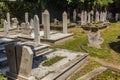 MOSTAR, BOSNIA AND HERZEGOVINA - JUNE 10, 2019: Cemetery at Karadoz Beg Mosque in Mostar. Bosnia and Herzegovi Royalty Free Stock Photo