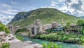 Mostar, Bosnia Herzegovina - May 1, 2014: Cross at the top of the hill of Mostar