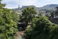 Mostar, Bosnia and Herzegovina, Europe, old city, Neretva, river, rafting, nature, green, skyline, sport, outdoor Royalty Free Stock Photo