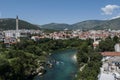 Mostar, Bosnia and Herzegovina, Europe, old city, Neretva, river, rafting, nature, green, skyline, sport, outdoor Royalty Free Stock Photo