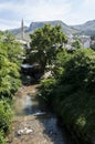 Mostar, Bosnia and Herzegovina, Europe, old city, Neretva, river, rafting, nature, green, skyline, sport, outdoor Royalty Free Stock Photo