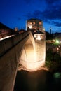 Mostar Bridge - Night scene Royalty Free Stock Photo