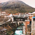 Mostar, city of Bosnia Royalty Free Stock Photo