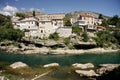 Mostar city seen from the river Neretva Royalty Free Stock Photo