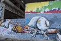 Mostar, Staklena Banka, Old Glass Bank, graffiti, mural, Bosnia and Herzegovina, Europe, street art, skyline, Bosnian War