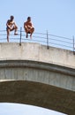 Mostar, Stari Most, Old Bridge, skyline, jump, dippings, Bosnia and Herzegovina, Europe