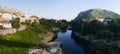 Mostar, skyline, bridge, Neretva, river, mosque, minaret, Bosnia and Herzegovina, Europe, valley, green, viewpoint