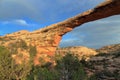 Natural Bridges National Monument, Utah, Evening Light on Owachomo Bridge from Armstrong Canyon, Southwest, USA Royalty Free Stock Photo