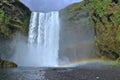 Skogafoss with Double Rainbow, South Coast of Iceland Royalty Free Stock Photo