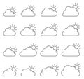 Mostly cloudy icon on white background