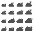 Mostly cloudy icon on white background