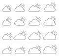 Mostly cloudy icon on white background