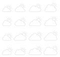 Mostly cloudy icon on white background