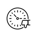 Black line icon for Mostly, time and most