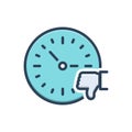 Color illustration icon for Mostly, time and watch