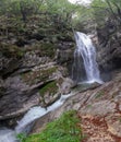 Mostnice waterfall or Slap Voje at Stara Fuzina. Radovljica